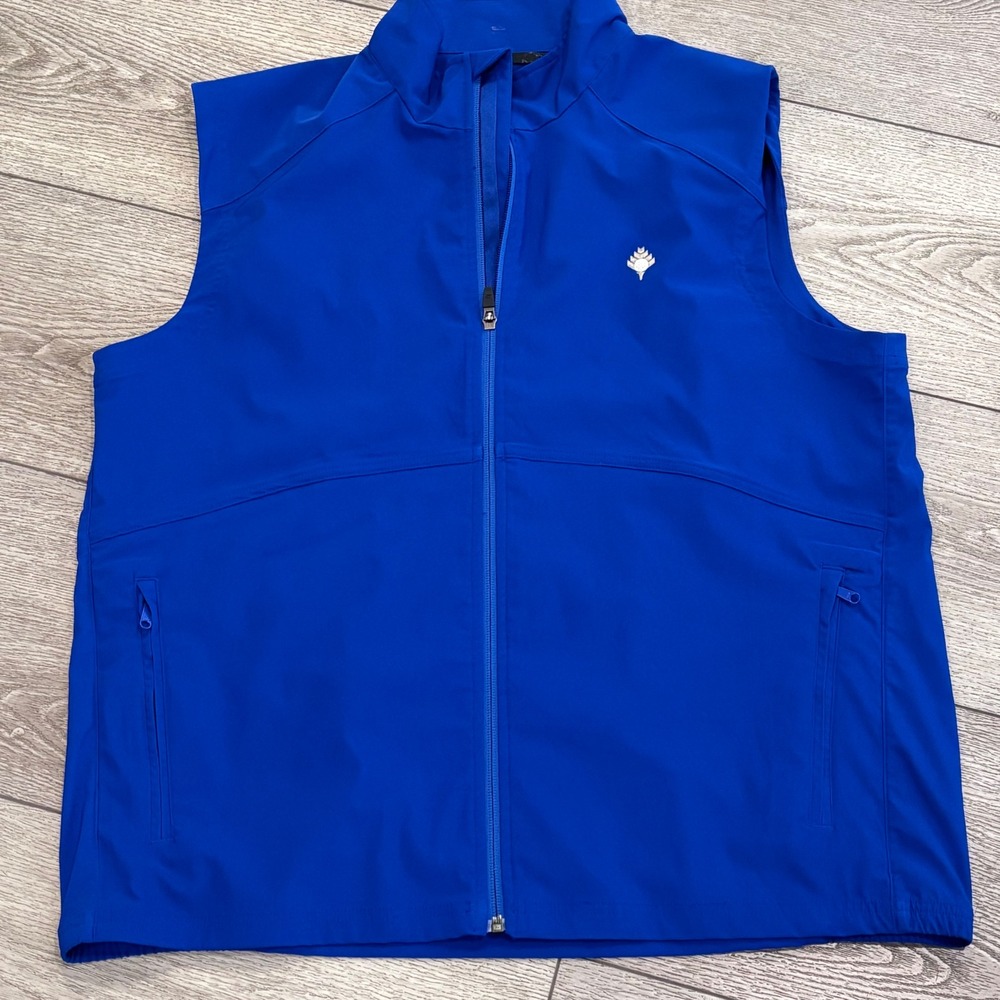 Zero Restriction Golf Vest Mens Large Blue Tour Series Full Zip Preppy Outdoors